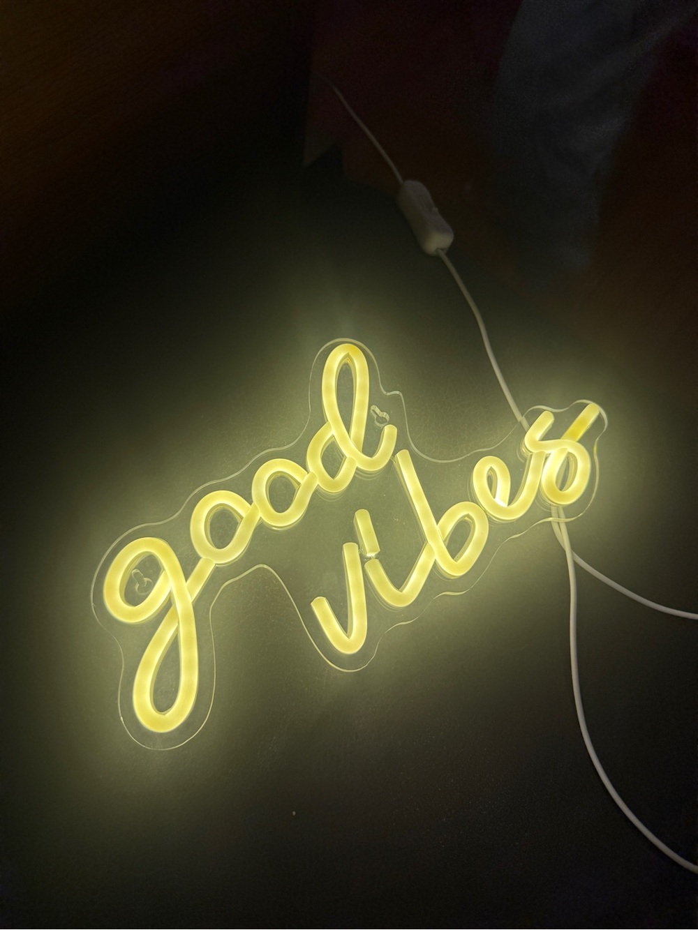 Good Vibes Neon Script Sign - Yellow